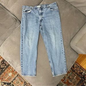 Vintage L.L. Bean Classic Fit Light Wash Denim Jeans 42x29 -distressed